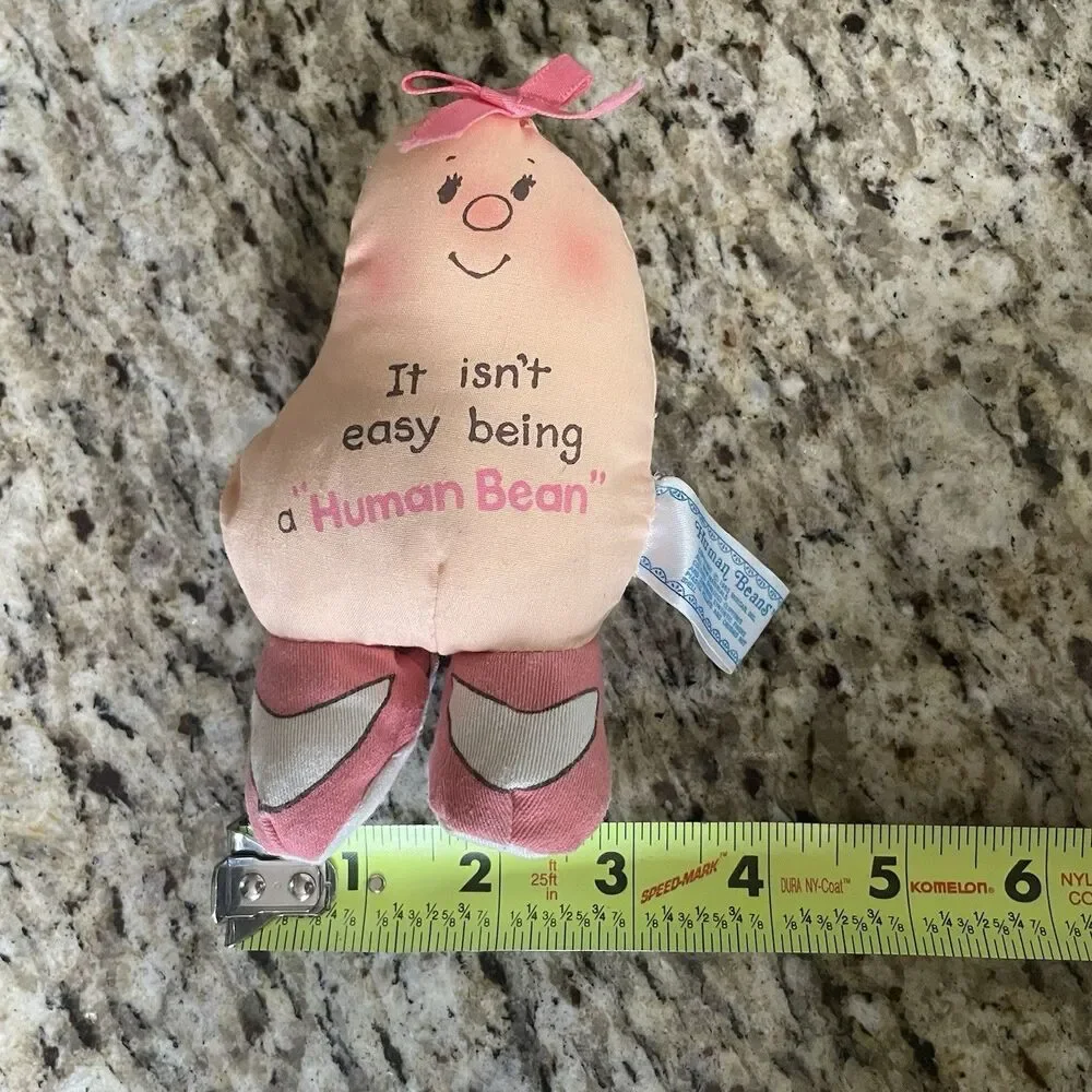 Vintage Human Beans 1980 Plush Pink Bow & Shoes It Isn't Easy Being A Human Bean